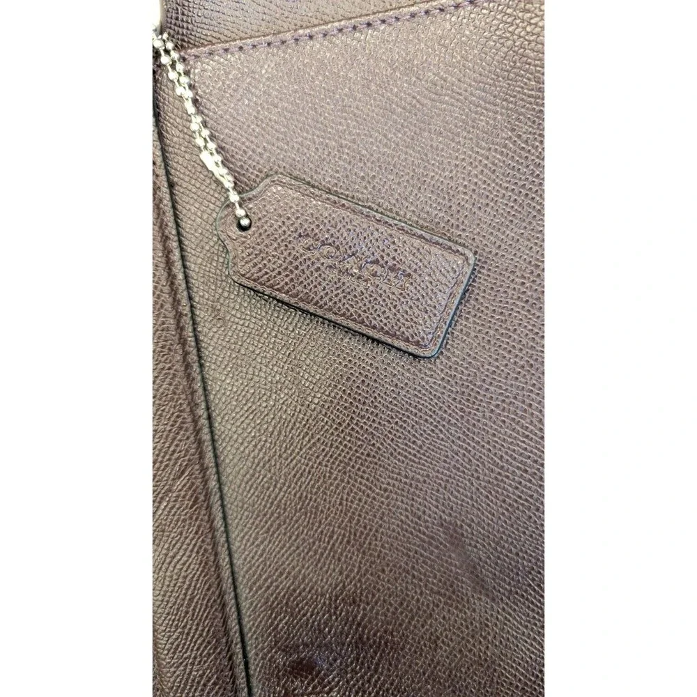 COACH F59141 Metropolitan Crossgrain Brown Leather Briefcase Laptop Bag - READ!